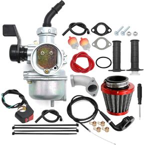 PZ22 Carburetor Tune Up Kit Replacement for Honda 110cc 125cc XR50 CRF50 CRF50f CRF110 Replacement for TaoTao DB14 DB24 T-Force Replacement for Dirt Bike Chinese 4 Wheeler ATV (Red)