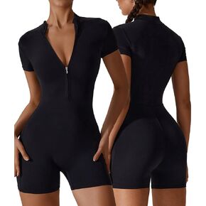 FEOYA Yoga Jumpsuit Women One Piece Tank Top Long Sleeve Gym Unitards Romper