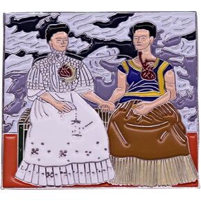 The Two Fridas Frida Kahlo Surrealist Oil Painting Art Mexican Artist 1.4" Enamel Pin Badge