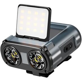WARSUN Headlamp Rechargeable, 90° COB LED Head Lamp with Motion Sensor, 5 Modes & IPX5 Water-Resistant LED Head Light for Night Running, Fishing, Cycling, Camping