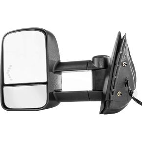 Dependable Direct Left Driver Side Towing Mirror for 2007-2013 Chevy Silverado 1500 Textured Telescopic Folding Heated Left Door Mirror with Signal Light - GM1320354