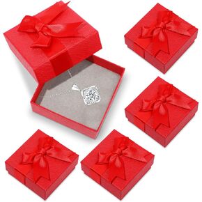 Liobelon 5 Pieces Jewelry Gift Boxes, 3 x 3 x 1.3inch Portable Small Travel Case Bracelet Necklace Ring Earrings Organizer, Jewelry Box Set for Women Birthday Christmas Mothers Day