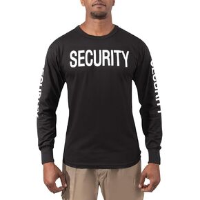 Rothco Long Sleeve Two-Sided Security T-Shirt, Black - L