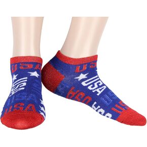 Bioworld USA Fourth Of July Freedom Red White Blue America Unisex Ankle Crew Socks