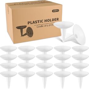 Set of 500 Candle Drip Protectors - Reusable Wax Catchers for Weddings and Events - White
