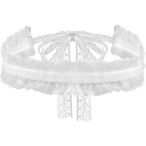 Sacina Gothic White Choker, White Choker for Women, Goth Choker Necklace, Vintage Choker, Victorian Choker, Christmas Jewelry Gift For Women