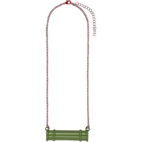 Demon Slayer: Kimetsu no Yaiba Anime Manga Nezuko Cosplay Bamboo Mouth Guard Replica Necklace With Red Adjustable Chain and Lobster Clasp