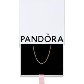 PANDORA Figure of 8 chain link 14k gold-plated necklace, with Gift Box, 50 cm