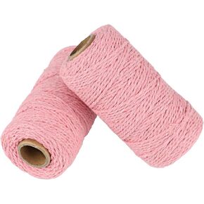 656 Feet Cotton Baker's Twine Spool 10 Ply,Crafts Twine String for DIY Crafts and Gift Wrapping (Black+Grey)