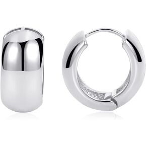 FAMARINE Small Chunky Thick Hoop Earrings for Women Gold Hoops Huggie Earrings for Men