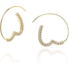 Sonateomber Teardrop Hoop Earrings for Women – Statement Large Lightweight Pull Through Hoop Polished Fashion Jewelry Gift