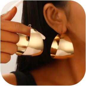 Gold Hoop Earrings for Women Chunky Hoop Earrings Big Hoop Earrings for Women Trendy Gold/Silver Large Hoop Earrings for women Trendy 2025 Jewelry Gifts