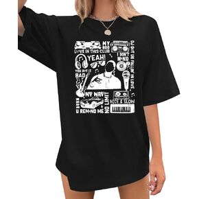 Oversized R&B Concert Outfits Women: Vintage Rock and Roll Shirts Hip Hop Graphic Tees Music Lover Gift Top