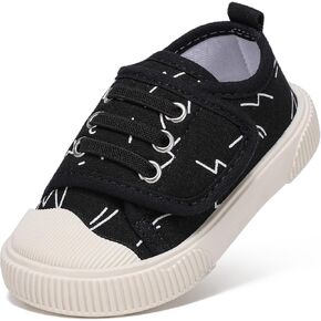 Toddler Boys and Girls Sneakers for Baby Kids Canvas Shoes Lightweight Slip on Walking Shoes