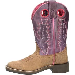 Smoky Mountain Boots | Tracie Series | Youth Western Boot | Square Toe Leather | Rubber Sole & Block Heel | Leather Upper & Tricot Lining