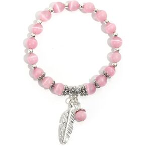 Natural Stretch Gemstone Bracelet Healing Stone Beaded Bracelets for Women Men Gifts (Unisex)