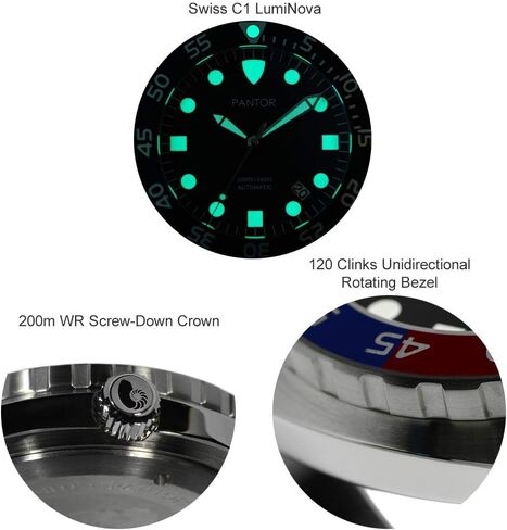 Dive Watch - 200m Automatic Watches for Men with Rubber Strap_Nautilus Diver Watches in Saudi Arabia