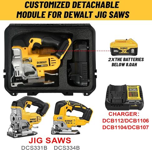 حافظة لأداة Dewalt Jigsaw الكهربائية - صندوق أدوات صلب مقاوم للماء لمنشار Dewalt 20V DCS334B | DCS331B، حقيبة مجموعة أدوات الطاقة لمجموعة منشار الرقصة اللاسلكي Dewalt Herramientas 20V Max/البطارية (العلبة فقط) in Kuwait