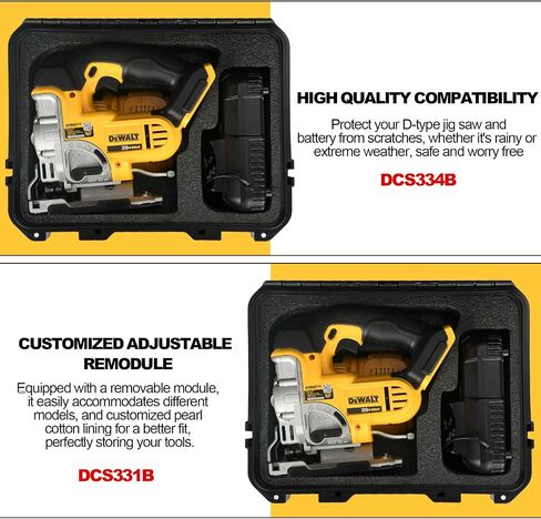 حافظة لأداة Dewalt Jigsaw الكهربائية - صندوق أدوات صلب مقاوم للماء لمنشار Dewalt 20V DCS334B | DCS331B، حقيبة مجموعة أدوات الطاقة لمجموعة منشار الرقصة اللاسلكي Dewalt Herramientas 20V Max/البطارية (العلبة فقط) in Kuwait