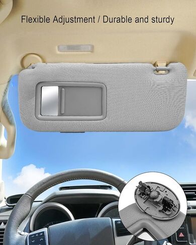 Driver Side Sun Visor Fit for Toyota Corolla 2007-2013, Front Left Sun Protection Shade Replace 74320-02711-E0 7432002711E0 Beige Cloth in Kuwait