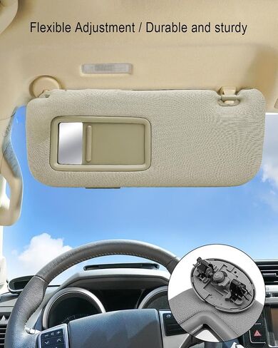 Driver Side Sun Visor Fit for Toyota Corolla 2007-2013, Front Left Sun Protection Shade Replace 74320-02711-E0 7432002711E0 Beige Cloth in Saudi Arabia