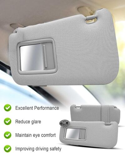 Driver Side Sun Visor Fit for Toyota Corolla 2007-2013, Front Left Sun Protection Shade Replace 74320-02711-E0 7432002711E0 Beige Cloth in Kuwait