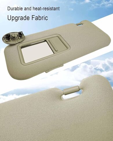 Driver Side Sun Visor Fit for Toyota Corolla 2007-2013, Front Left Sun Protection Shade Replace 74320-02711-E0 7432002711E0 Beige Cloth in Saudi Arabia