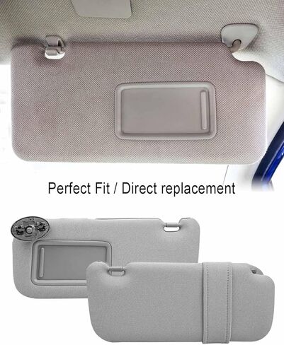 Driver Side Sun Visor Fit for Toyota Corolla 2007-2013, Front Left Sun Protection Shade Replace 74320-02711-E0 7432002711E0 Beige Cloth in Kuwait