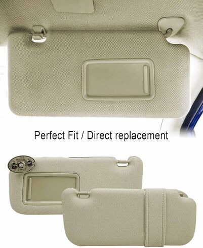 Driver Side Sun Visor Fit for Toyota Corolla 2007-2013, Front Left Sun Protection Shade Replace 74320-02711-E0 7432002711E0 Beige Cloth in Saudi Arabia