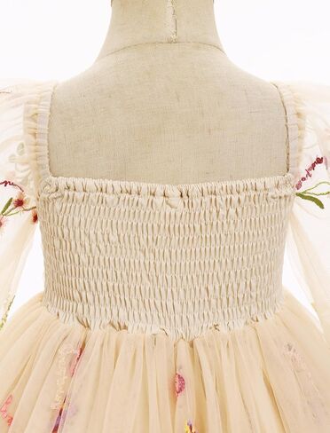 IMEKIS Toddler Girl Birthday Dress Floral Confetti Tulle Formal Wedding Party Long Sleeve Dress Cake Smash Photo Shoot in Saudi Arabia