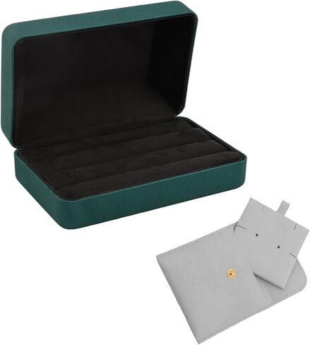 تخزين الخاتم، حامل صندوق الخاتم، مجموعة صندوق حلقي مكون من 3 قطع، منظم حلقات منظم مجوهرات للنساء والفتيات (أحمر) in Kuwait