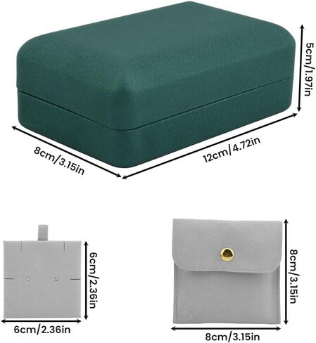 تخزين الخاتم، حامل صندوق الخاتم، مجموعة صندوق حلقي مكون من 3 قطع، منظم حلقات منظم مجوهرات للنساء والفتيات (أحمر) in Kuwait