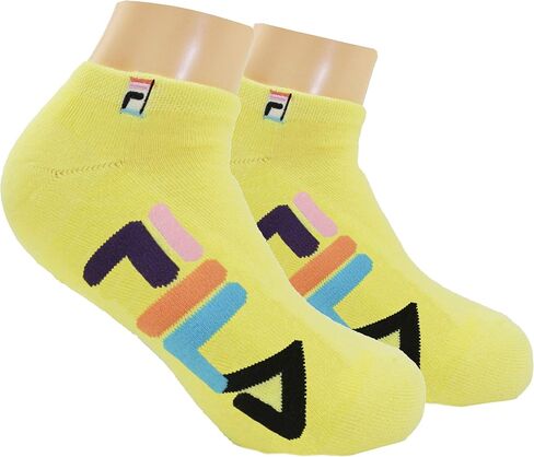جوارب Fila للجنسين مكونة من قطعتين نصف وسادة (متوسط ​​(مقاس حذاء نسائي 6-10/ حذاء شبابي 5-7)، إكسبلورر - أصفر) in Kuwait