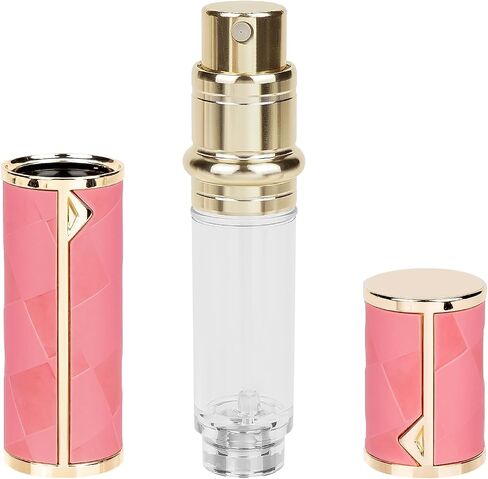 زجاجة عطر محمولة من LUEXBOX مكونة من 3 عبوات للسفر، موزع عطر صغير قابل لإعادة الملء، 5 مل من الجلد الصناعي المقاوم للتسرب، زجاجات بخاخ لعطور الجيب (أحمر، وردي، برتقالي) in Kuwait