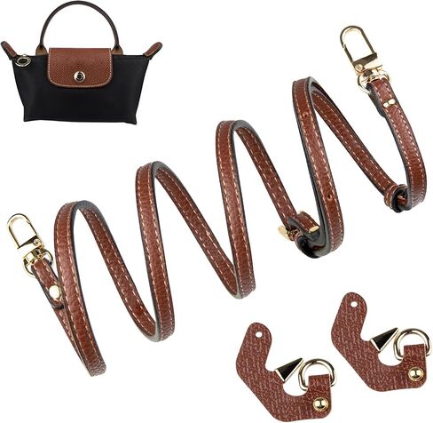 Crossbody Strap Replacement for Longchamp Le Pliage Original Pouch with Handle Mini Bag Adjustable Conversion Kit for Long Champ(Width:9mm,Color:Brown) in Saudi Arabia