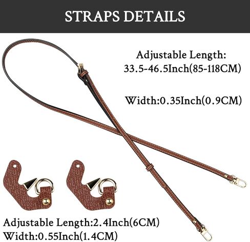 Crossbody Strap Replacement for Longchamp Le Pliage Original Pouch with Handle Mini Bag Adjustable Conversion Kit for Long Champ(Width:9mm,Color:Brown) in Saudi Arabia