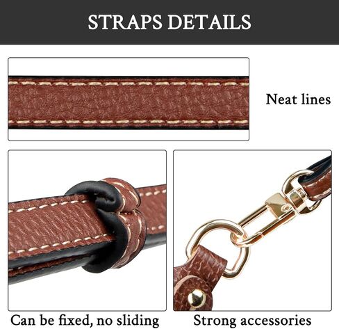Crossbody Strap Replacement for Longchamp Le Pliage Original Pouch with Handle Mini Bag Adjustable Conversion Kit for Long Champ(Width:9mm,Color:Brown) in Saudi Arabia