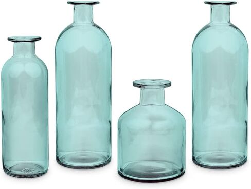 Weddingstar Assorted Glass Bottle Flower Vases - Purple - Set of 4 in Saudi Arabia