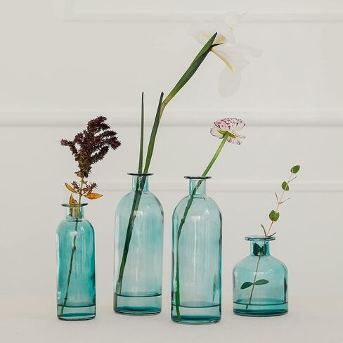 Weddingstar Assorted Glass Bottle Flower Vases - Purple - Set of 4 in Saudi Arabia