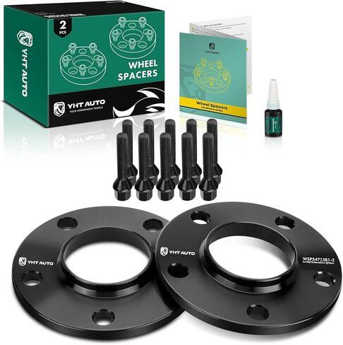 فواصل عجلات YHTAUTO 5x120 30 مم متوافقة مع فواصل إطارات سلسلة BMW 1991-2011 1/3/5/6/7/8/M3/M5/M6/Z3/Z4/Z8 مع مسامير M12x1.5 و12.9 درجة، محور 72.56 مم تتحمل 5 العروة 2 قطعة محول العجلة السوداء in Saudi Arabia