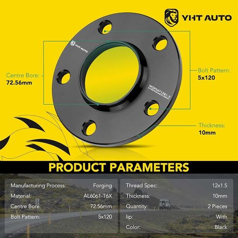 فواصل عجلات YHTAUTO 5x120 30 مم متوافقة مع فواصل إطارات سلسلة BMW 1991-2011 1/3/5/6/7/8/M3/M5/M6/Z3/Z4/Z8 مع مسامير M12x1.5 و12.9 درجة، محور 72.56 مم تتحمل 5 العروة 2 قطعة محول العجلة السوداء in Saudi Arabia