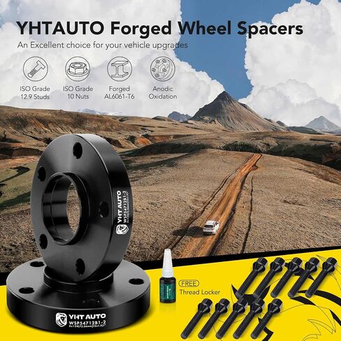 YHTAUTO 5x120 Wheel Spacers 30mm Compatible with 1991-2011 BMW 1/3/5/6/7/8/M3/M5/M6/Z3/Z4/Z8 Series Tire Spacers w/ M12x1.5 & 12.9 Grade Studs, 72.56mm Hub Bore 5 Lug 2PCS Black Wheel Adapter in Saudi Arabia