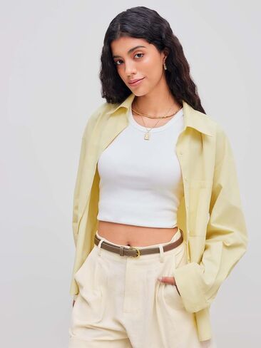 CIDER 100% Cotton Collar Solid Long Sleeve Shirt in Saudi Arabia