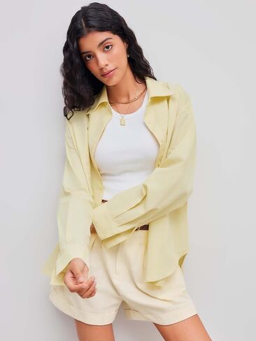 CIDER 100% Cotton Collar Solid Long Sleeve Shirt in Saudi Arabia