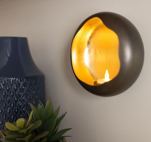NativeSkins Solara Metal Wall Sconce Candle Holder Decoration - Set of Two Wall Candle Holder, Modern Candle Sconce, Candle Sconces Wall Décor in Kuwait