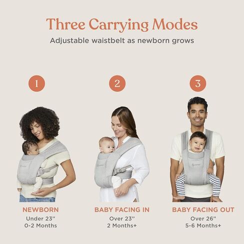 لفافة حمل الأطفال من Ergobaby Embrace Cozy Essentials لحديثي الولادة (7-25 كجم)، شبكة هوائية ناعمة، رمادي in Saudi Arabia