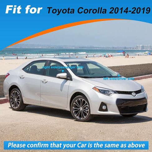 Car Rearview Mirror Cover Cap Housing Protective Cover for Exterior Mirrors Fit for Toyota Corolla 2014-2019 87945-02930 87915-02930(White, Left Driver Side in Kuwait
