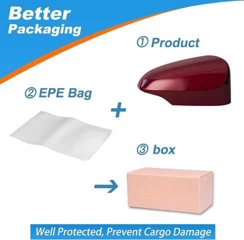 Car Rearview Mirror Cover Cap Housing Protective Cover for Exterior Mirrors Fit for Toyota Corolla 2014-2019 87945-02930 87915-02930(White, Left Driver Side in Kuwait