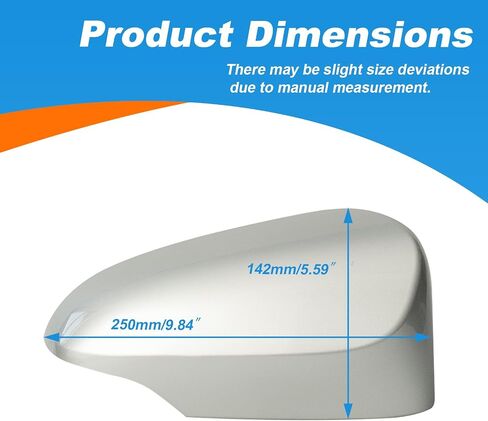 Car Rearview Mirror Cover Cap Housing Protective Cover for Exterior Mirrors Fit for Toyota Corolla 2014-2019 87945-02930 87915-02930(White, Left Driver Side in Kuwait