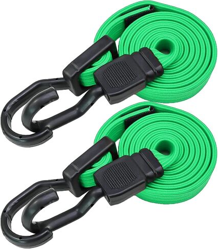 Adjustable Flat Bungee Cord Heavy Duty Outdoor with Hooks, Bungee Cords Assorted Sizes, 4pk (Reflective Black, Length 48'') in Saudi Arabia